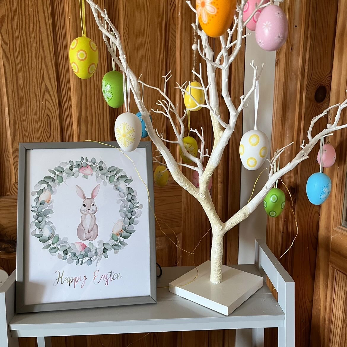 Happy Easter Egg Wreath Spring Seasonal Wall Home Decor Print-0