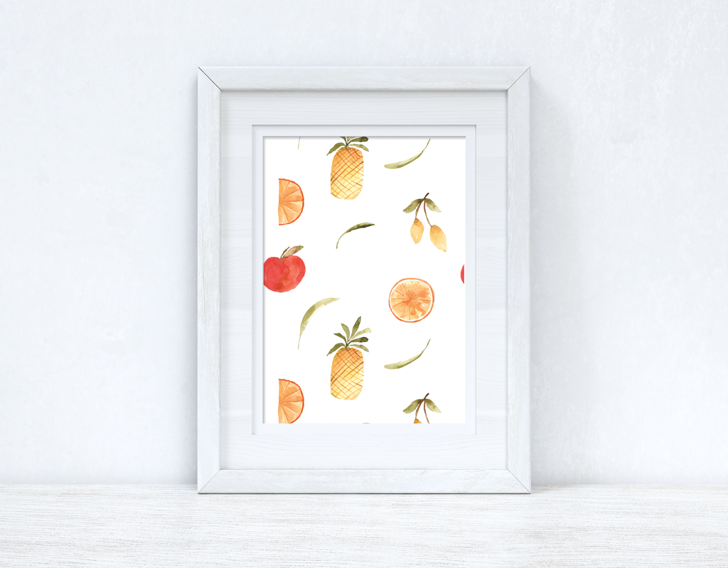 Fruity Summer White Summer Seasonal Wall Home Decor Print-1