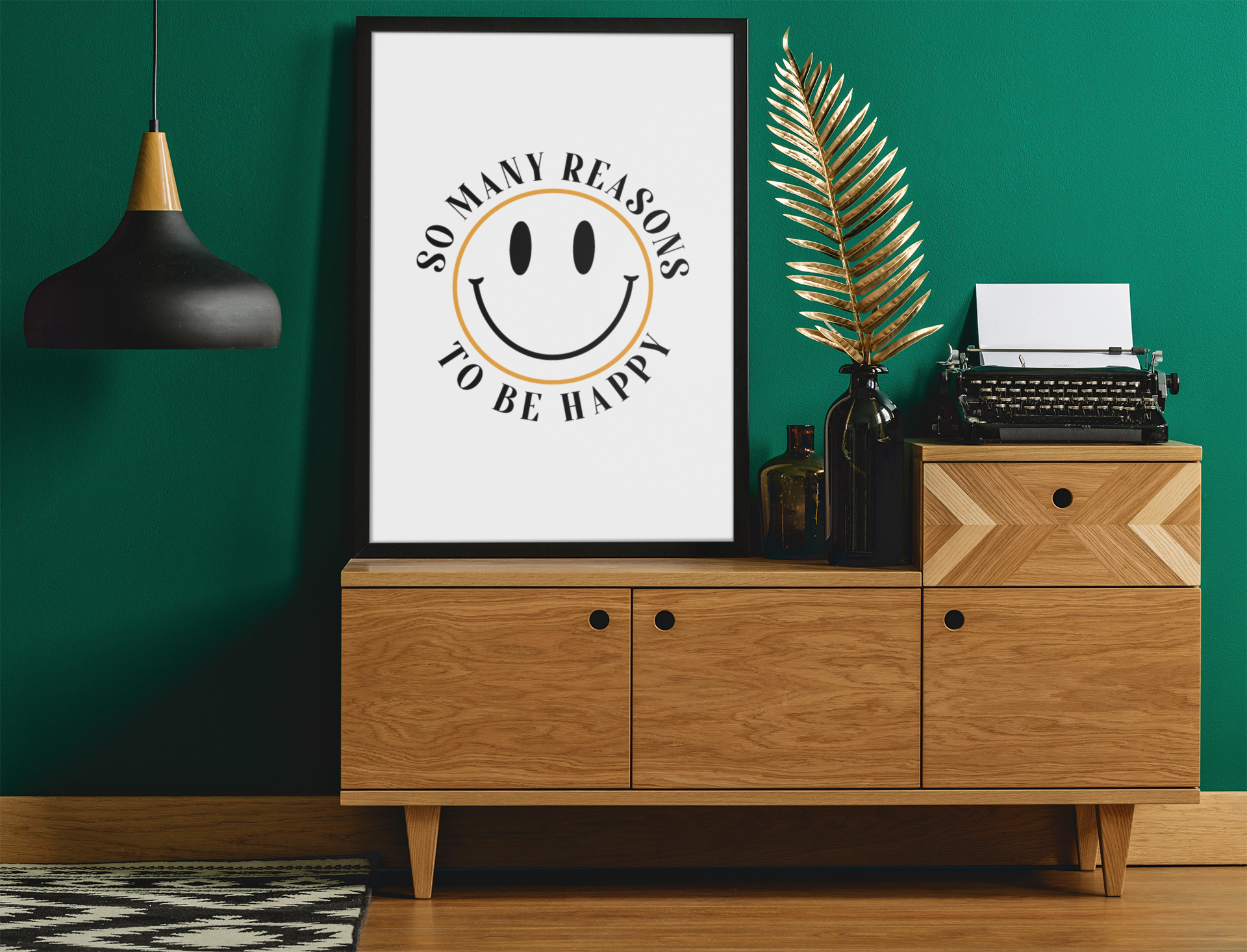 So Many Reasons To Be Happy Boho Hippie Simple Home Wall Decor Print-0