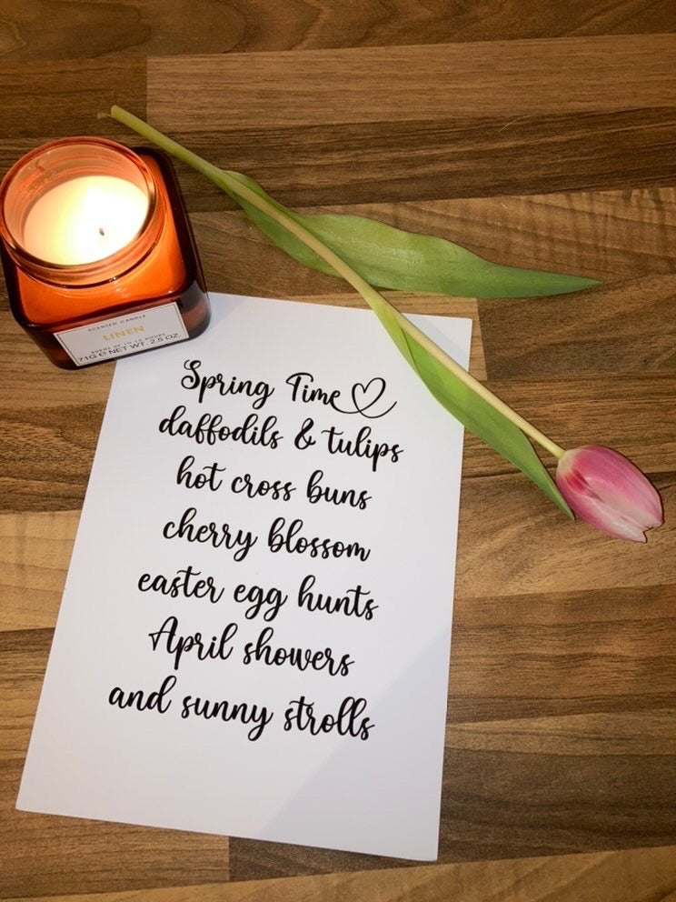 Spring Time List Spring Seasonal Wall Home Decor Print-0